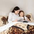 thumbnail image 5 of Homewish Cartoon Bow Knot Queen Comforter Set,Leopard Print Bowtie Bedding Sets,Brown Black Bedding Comforter Set For Kids,Breathable Home Decor Reversible,3 Pieces, 5 of 8