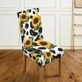 thumbnail image 3 of Xoenoiee Cow Sunflower Print Dining Chair Covers Stretch Chair Slipcovers Anti-Slip Covers for Dining Chair Removable Washable Parsons Kitchen Chair Covers, 1 Set, 3 of 7
