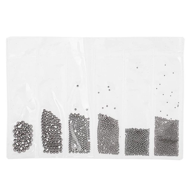 Décorations pour ongles 4 couleurs 0,5 mm-3 mm Boule en acier Accessoires de manucure Noir