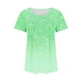 thumbnail image 5 of Womens Tops Dressy Casual Short Sleeve V Neck Shirts for Women Trendy 2025 Crew Neck Tops Grey Clearance Deals, 5 of 5