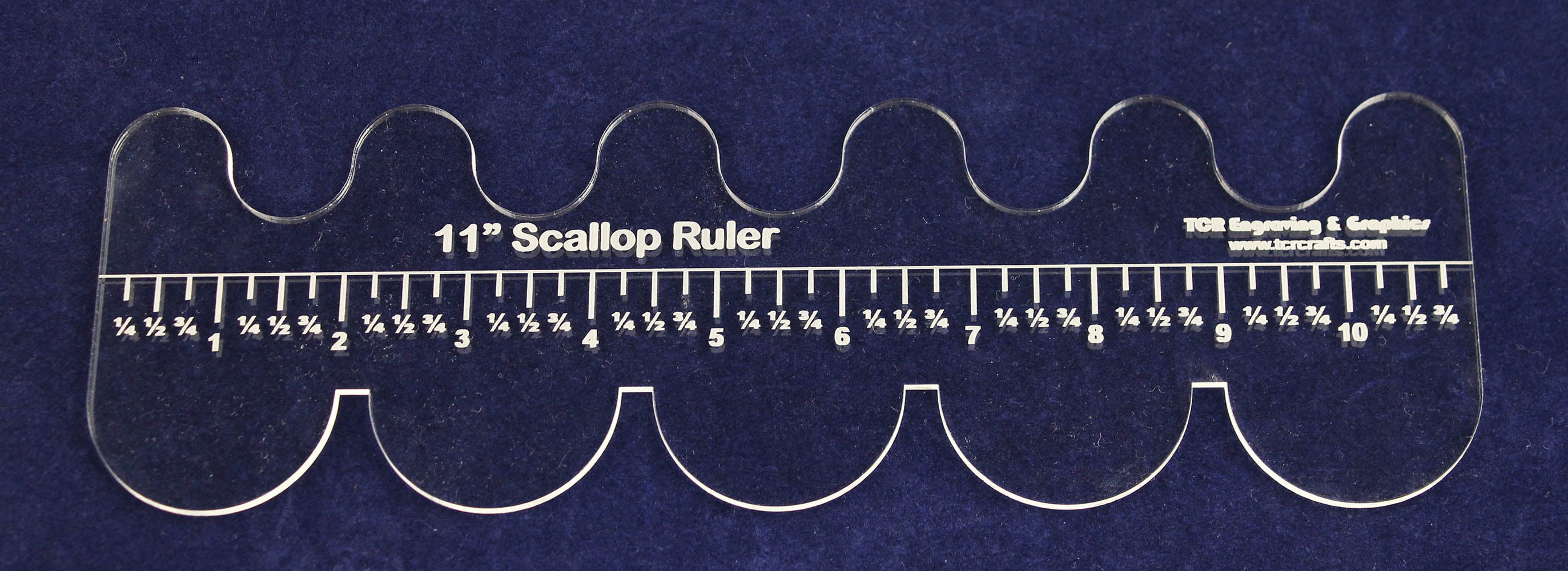 11" Scallop Ruler Clear Acrylic Quilting/Sewing/Embroidery