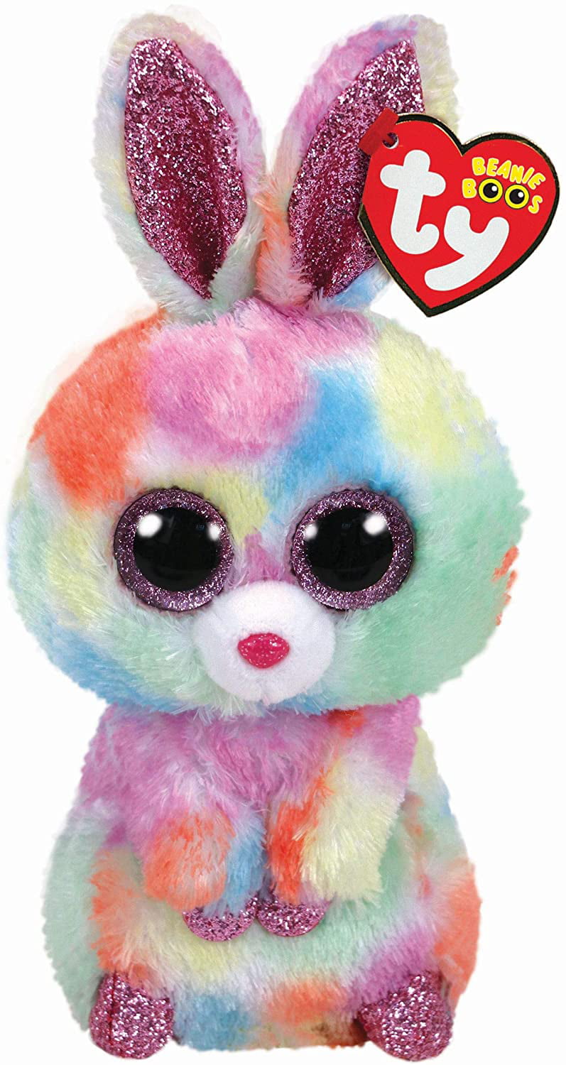 6" TY Beanie Boo Glitter Eyes With Tag Begonia the Bunny 2018 New Plush Toy 
