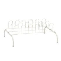 Household Essentials 9-Pair Metal Wire Shoe Rack, White/Off-White
