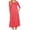 Medium Polka Red, variant on Women's Loose Fit Scoop Neck 3/4 Sleeve Polka Dot Patterned A-Line Midi Dress