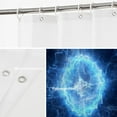 thumbnail image 4 of Clear Blue Abstract Glowing Ball Decor Shower Curtain Black Electric Lightning Polyester Fiber Plastic Rings QuickDrying Waterproof for Bathtubs/Bathroom Add a Futuristic Glow to Your Bathroom (72"x36, 4 of 6