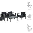 thumbnail image 2 of GDF Studio Crested Bay Outdoor Aluminum 5 Piece Chat Set, Grey and Dark Grey, 2 of 9