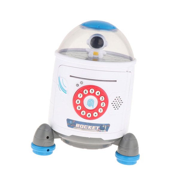 Caja de ahorro de dinero con contraseña Rocket Piggy Bank para Cajero automático Caja de efectivo mejorada Ahorro personal dinero para blanco SM SunniMix Alcancía Electrónica
