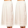 thumbnail image 3 of hhchenyulemon Womens Cotton Blend Solid Lace Trim Maxi Half Slip Underskirt Slip Under Skirt, 3 of 4