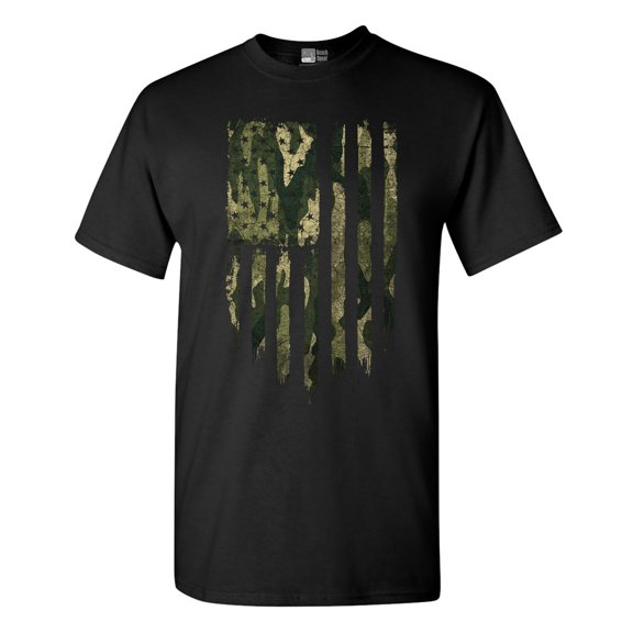 Camo Camouflage American Flag Patriotic Support DT Adult T-Shirt Tee