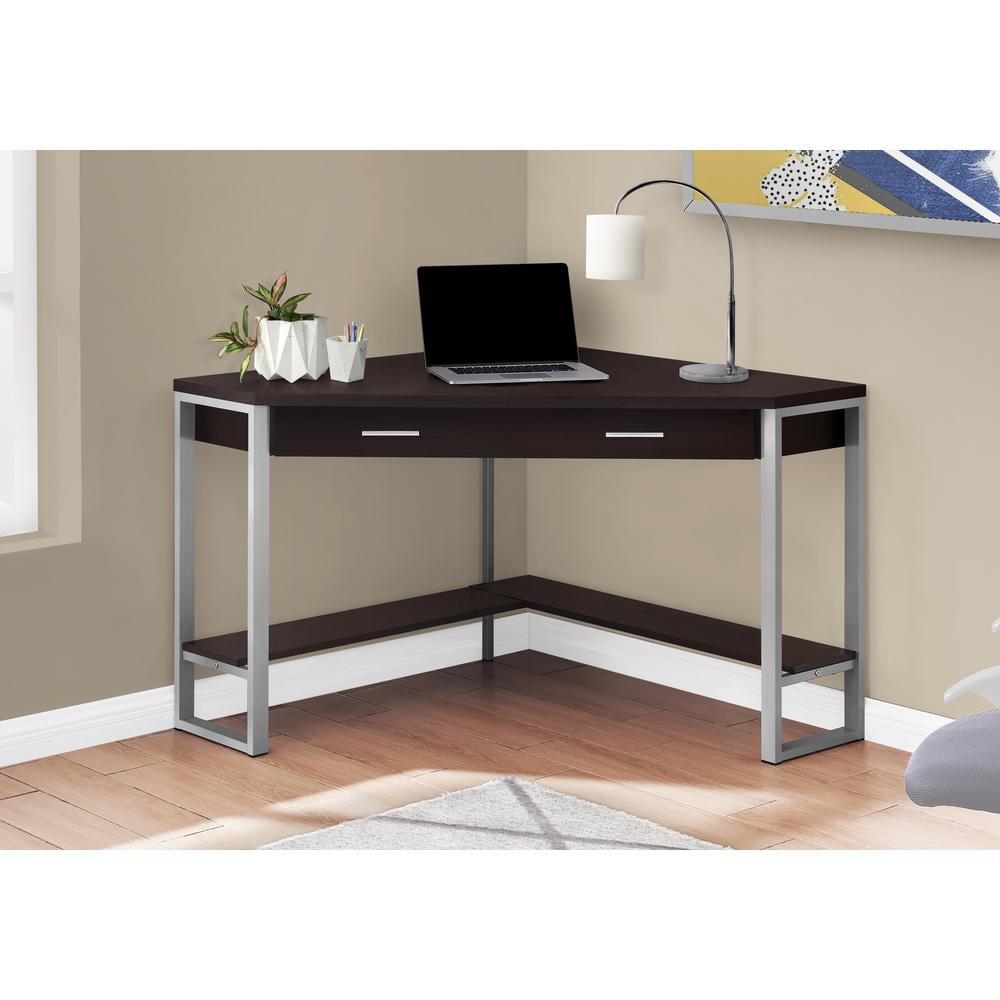 Computer Desk Home Office Corner 42"L Work Laptop Metal Brown