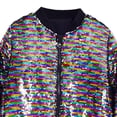 thumbnail image 3 of BLVB Boys Girls Sequin Jacket with Pockets Lightweight Sparkle Glitter Dance Performance Outwear Long Sleeve Zipper Coat for Kid(Multicolor,2-3Years), 3 of 4