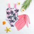 thumbnail image 2 of MEZZALL Summer Girls Long Sleeve Rash Guard And Swimsuit Two Piece Swim Tops With Shorts Sun Swimwear With Matching Cover Up For Beach Pool Hawaii Beachwear, 2 of 4