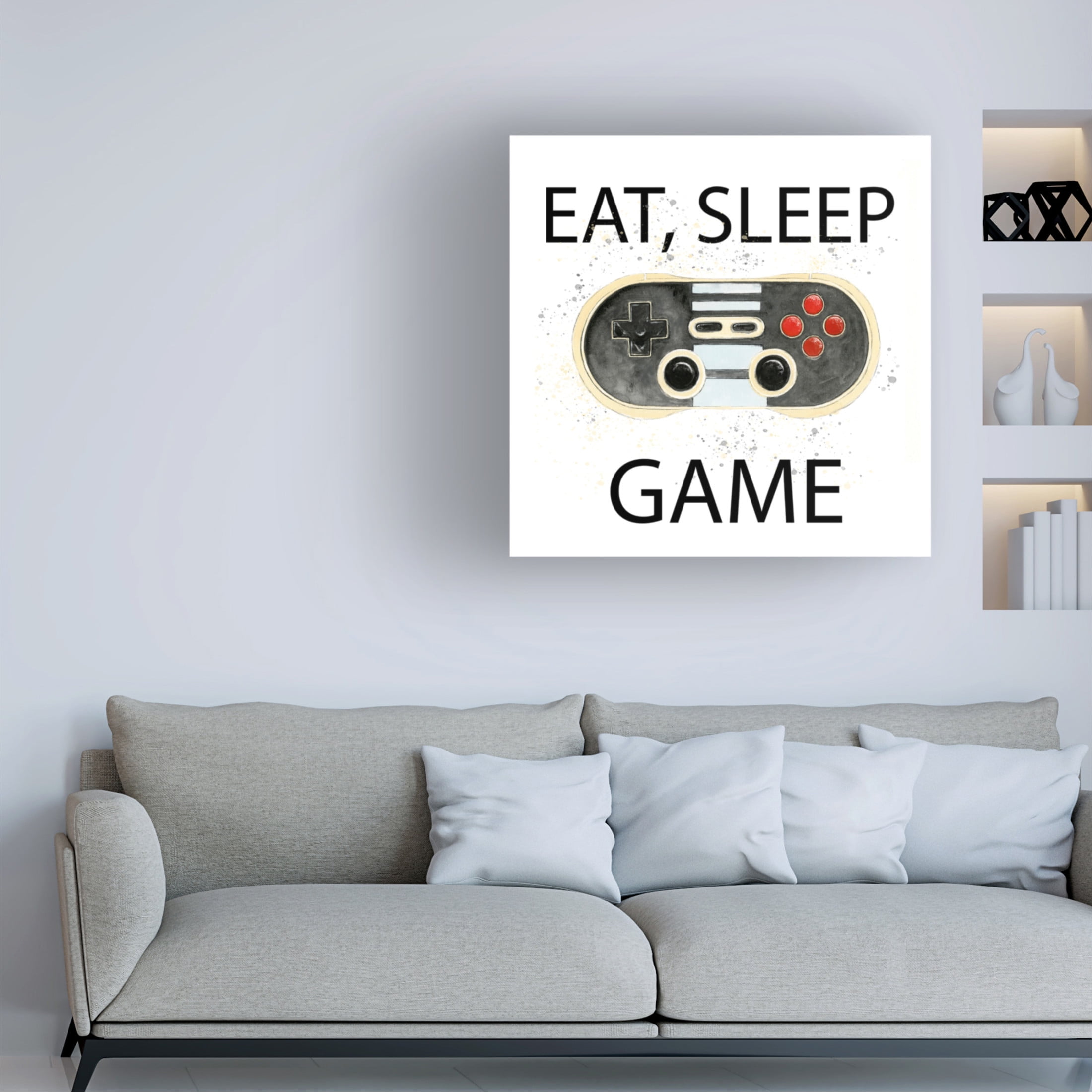 Canvas Wall Art - Annie Warren 'Game Day I' Wall Art for Living Room, Bedroom, or Office Décor by Trademark Fine Art - 18 x 18 Inches