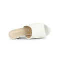thumbnail image 4 of BLISSFUL STEP Women's Slip on Block Heel Slide Sandals Mules White 7, 4 of 8
