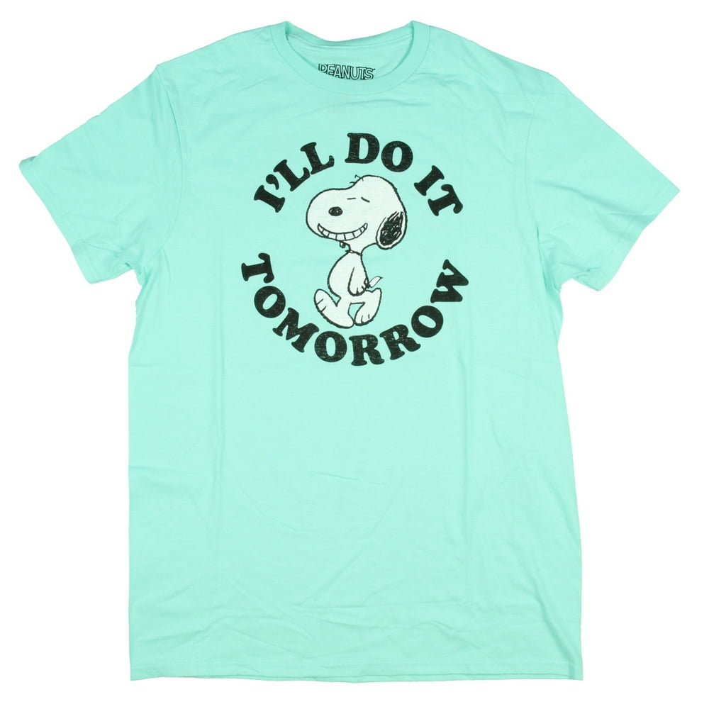Hybrid Apparel Peanuts Adult Distressed Snoopy I'll Do It Tomorrow T