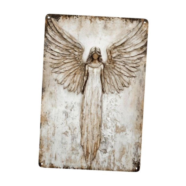 Decoración pared con forma ángel, placa colgante elegante y rústica, decoración multiusos para el hogar, letrero ángel para oficina y 30cm x 40cm