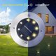 thumbnail image 3 of Juego de 4 luces solares para suelo: 8 luces LED solares para jardín, impermeables, para uso en exteriores, luces solares de disco para césped, entrada, patio y pasarela (blanco cálido)., 3 of 5