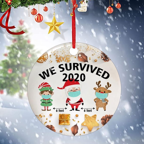 XWSHYW Adornos Colgantes Pieza de Adornos Navideños 2020, Adorno Colgante para Árbol de Recuerdo con Máscara de Papá Noel