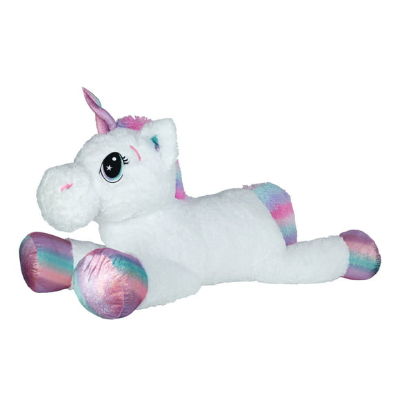 Best Choice Products Kids Extra Large Plush Unicorn, Life-Size Stuffed Animal Toy w/ Rainbow Details, Tie-Dye Fur - 52in