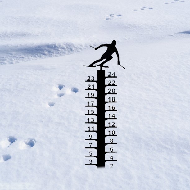 Hands DIY 24" Snow Measuring Stake Iron AntiRust Snow Gauge Decorative