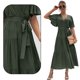 thumbnail image 3 of Vestido de noche de cóctel largo y fluido para dama de honor (verde), L, 3 of 6