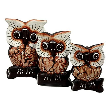Balikraft Hand Made Wood Artisans Burung Hantu Forest Owl Family