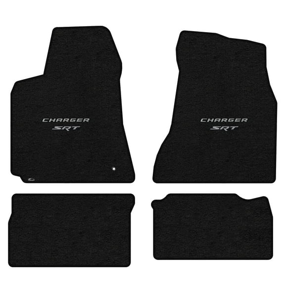 Lloyd Mats LogoMat Custom-Fit 4PC Carpet Floor Mats for 2006-2010 Dodge Charger RWD, Charcoal