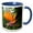 Blue/White, variant on 3drose, Tropic Bird of Paradise with Dew Drops, 11oz Two-tone Black Mug
