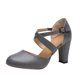 thumbnail image 2 of De mujer Hebilla de color sólido Punta redonda Corte bajo Tacón grueso Zapatos de tacón alto Wmkox8yii  hfjk1156, 2 of 5