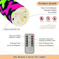 thumbnail image 5 of Green Pink Cow Pattern Flameless Candles 2 PCS with Remote Realistic Moving Flame LED Tapered Pillar Set for Home Decor, 5 of 7