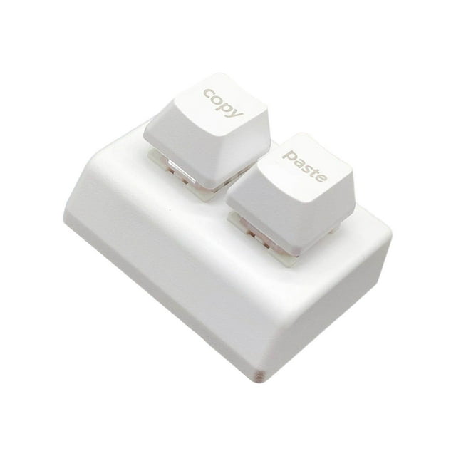 pitrice Copy and Paste 2 Key Keyboard Red Switches USB Mini 2 Key Keypad for Drawing White