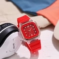 thumbnail image 5 of New fashionable student square casual silicone watch, ladies' quartz watch, 5 of 5