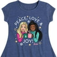 thumbnail image 3 of Barbie - Holidays & Christmas - Peace Love & Joy - Toddler & Youth Girls Fit & Flare Dress, 3 of 4