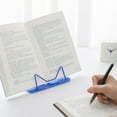 thumbnail image 2 of Under $2 Book Stand, Blue Book Holder, Adjustable Desktop Reading Stand - Foldable Book Holder for Bed, Desk, Study - Lightweight, by Goohae, 2 of 7
