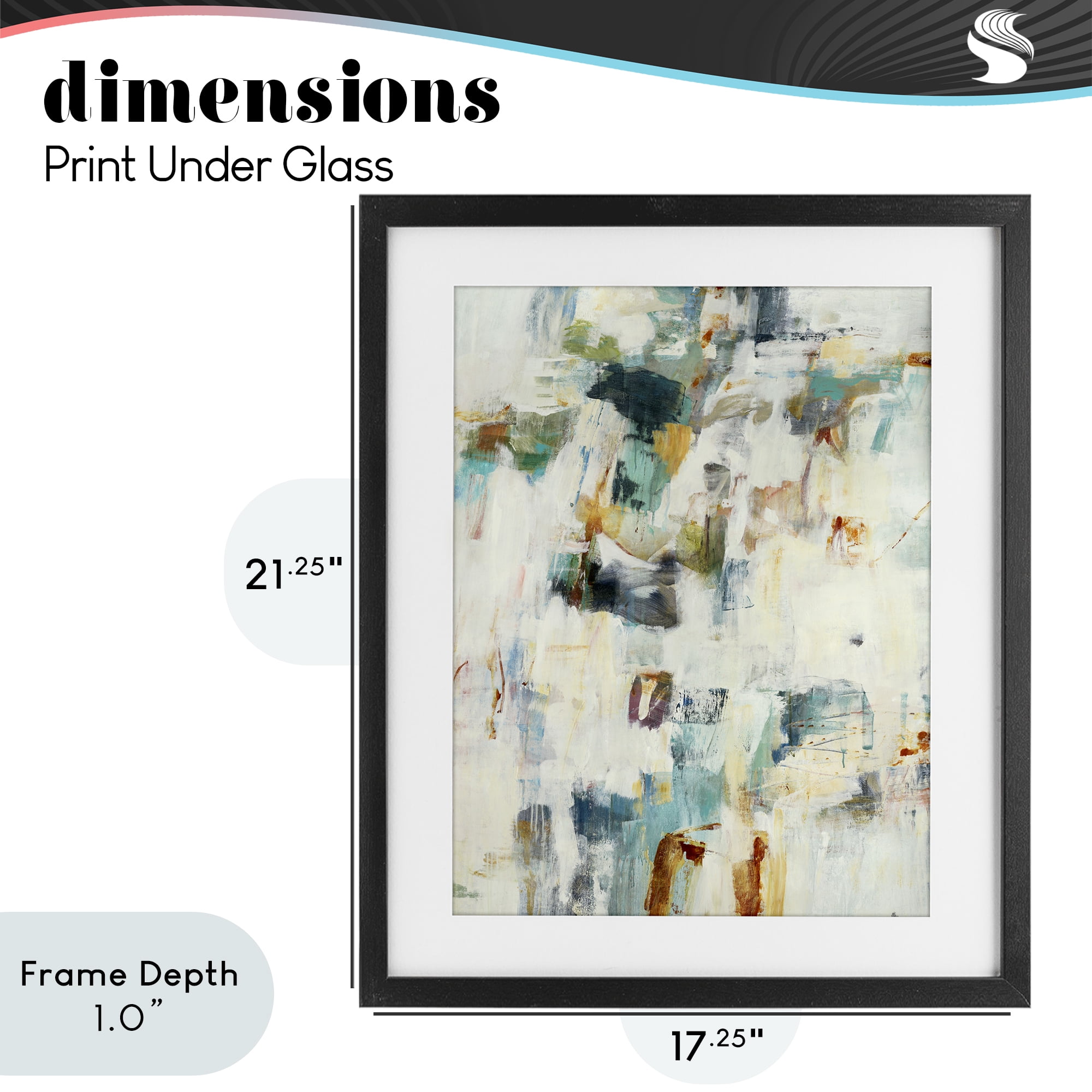 Stupell Industries Expressive Chaos Layers Black Framed Print Under Glass, design by Lisa Ridgers