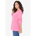 thumbnail image 3 of Roaman's Women's Plus Size Ultimate Long Sleeve V Neck Tee, 3 of 6