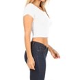 thumbnail image 3 of Women's  2-Pack Short Sleeve Stretch Round Neck Solid Cropped Top, 3 of 4