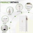 thumbnail image 6 of Ciphrias 71 Inch White Metal Wardrobe with 2 Doors and Drawers for Bedroom, 6 of 9