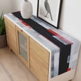 thumbnail image 4 of Red Black Modern Table Runner - 36 Inch Long, Kitchen Dining Table Runner Dresser Scarves, Abstract Oil Painting Geometric Artwork Farmhouse Decor for Coffee Tables Wedding Party Banquet, 4 of 8