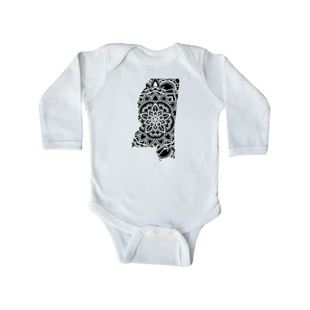 

Inktastic Mississippi Silhouette Mandala Gift Baby Boy or Baby Girl Long Sleeve Bodysuit