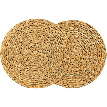 

Round Water Hyacinth Placemat Quality Woven Wicker Table Place Mats 38cm