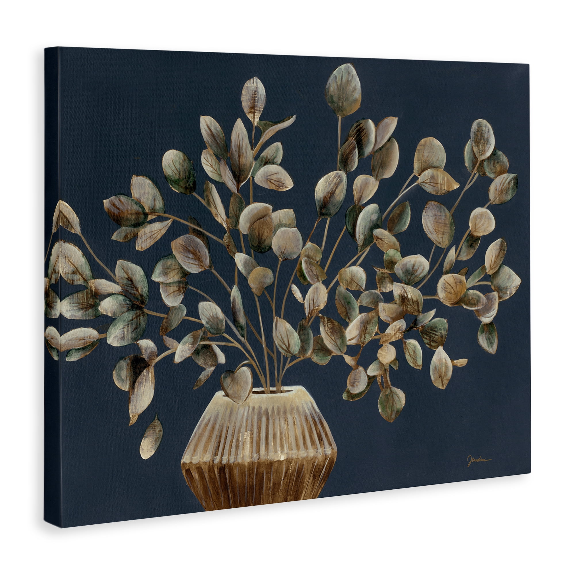 Stupell Industries Rustic Eucalyptus Leaves Botanical & Floral Painting Gallery Wrapped Canvas Art Print Wall Art, 48 x 36