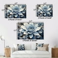 thumbnail image 4 of Designart "Minimal Collage of Blue and White Cacti I" Floral Metal Wall Décor Set, 4 of 5