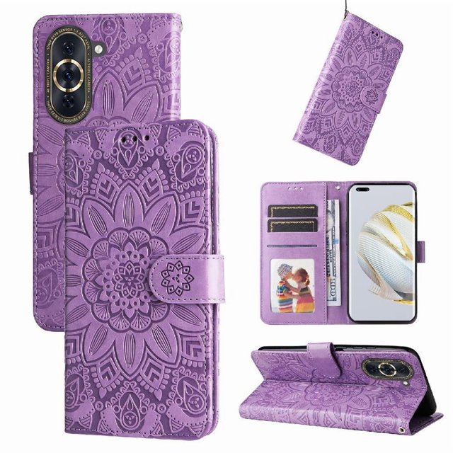 Funda tipo cartera GANGXUN para Huawei Nova 10 Pro , diseño girasol, cuero PU, soporte, cierre magnético, tarjetero