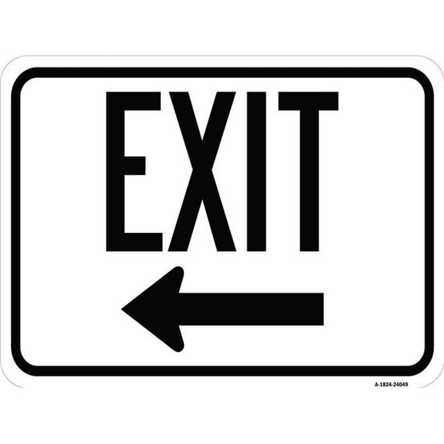 SignMission A-1824-24049 18 x 24 in. Aluminum Sign - Exit with Left Arrow 2