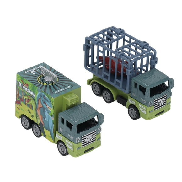 Dinosaur Transport Car Toy, Pull Back Alloy Head Educational Burrs Free Kids Truck Toy Rounded Edges For Boys For Girls