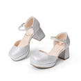 thumbnail image 2 of DREAM PAIRS Girls' Platform Mary Jane Pumps Chic Chunky High Heel Dress Shoes with Rhinestone Buckle Comfortable Square Toe Party Shoes for Kids, 2 of 6