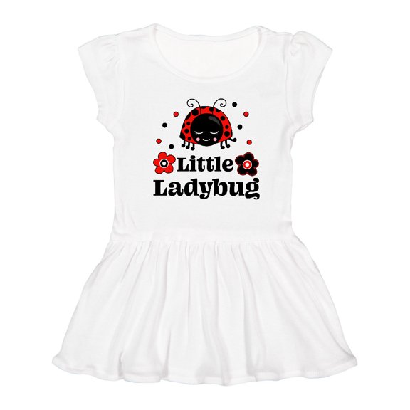 Inktastic Little Ladybug with Flowers Girls Toddler Dress