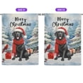 thumbnail image 2 of Merry Christmas Labrador Retriever Enjoys Woofmas Winter Xmas Holiday House Flag 28x40in Double Sided Lab Dog Lover Gifts Outdoor Decor - 02022, 2 of 5
