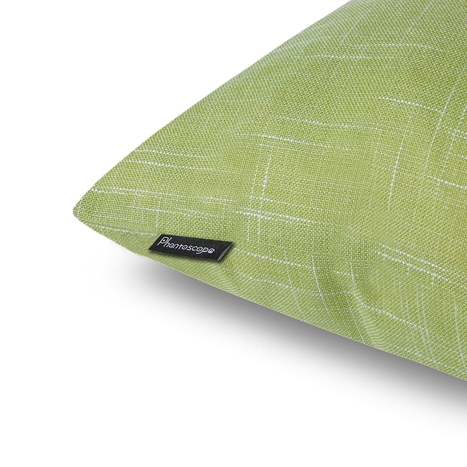 Phantoscope Soft Textured Linen-Look Decorative Throw Pillows, 18 x 18 in, Light Green, 2 Pack
